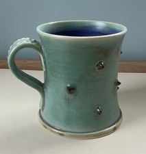 Rare Jo Young Bristol Studio Pottery Large Mug Tankard org label abstract design