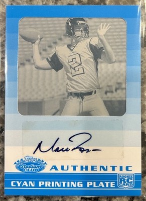2008 TOPPS STADIUM CLUB MATT RYAN RC AUTO #101 CYAN PRINTING PLATE 1/1