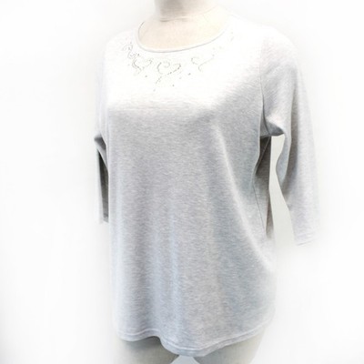 Quacker Factory Plus Gray Valentine's Day Studs Tunic Top Sweatshirt 2X