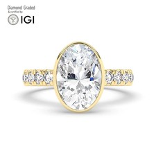 Oval Diamond Engagement Ring 14k Yellow Gold Labgrown 3.60 Ct Solitaire
