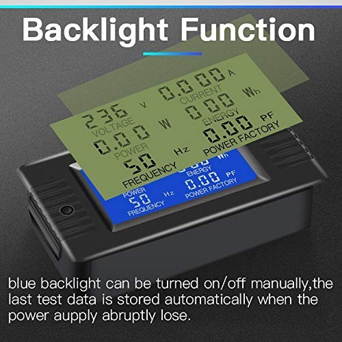 Digital Power Monitor 100A AC 80-260V LCD Split-Core Current ...