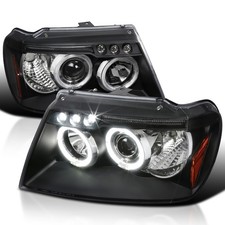 Black Fits 1999-2004 Jeep Grand Cherokee Led Halo Projector Headlights Lamps Black Fits 1999-2004 Jeep Grand Cherokee Led Halo Projector Headlights Lamps