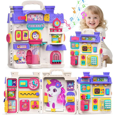 Nicella Busy Board Montessori Toy for 1 Year Old Girls - 56-in-1 Early Learning