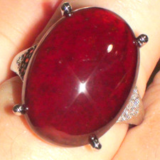 BIG 25.80 ct NATURAL UNHEATED/UNTREATED SPESSARTITE GARNET RING 925 SILVER.9.0.