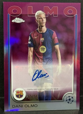 2024-25 Topps Chrome UCC Barcelona Dani Olmo Auto Magenta