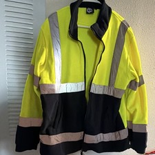 SQ Uniforms Hi-Vis Reflective Fleece Zip Jacket Yellow/Black Menzies Aviation