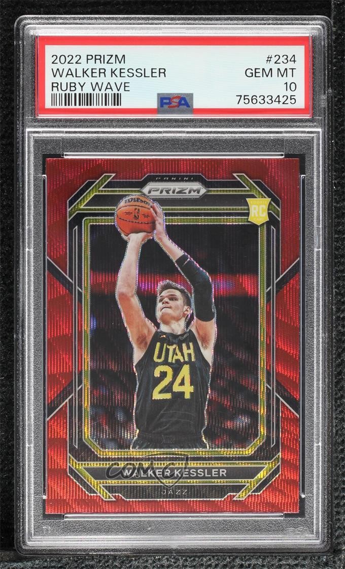 2022-23 Panini Prizm Ruby Wave Prizm Walker Kessler #234 PSA 10 GEM MT 2l4