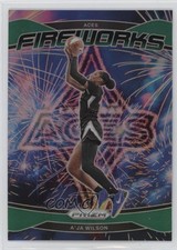 2024 Panini Prizm WNBA Fireworks Green Prizm A'ja Wilson #2 15sx