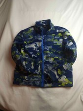 Eddie Bauer Full Zip Jacket Boys Size 7/8 Small Blue Camouflage Fleece Outdoors