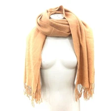 Freaks Stole Scarf Fringe Wool Camel Brown /Au Ladies