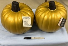 Gold Decorative Pumpkins Set of 2