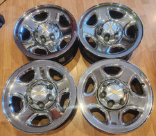 SET OF (4) 16" CHEVY SILVERADO, GMC OEM CHROME SKIN STEEL RIMS 16x6.5 1999-2008