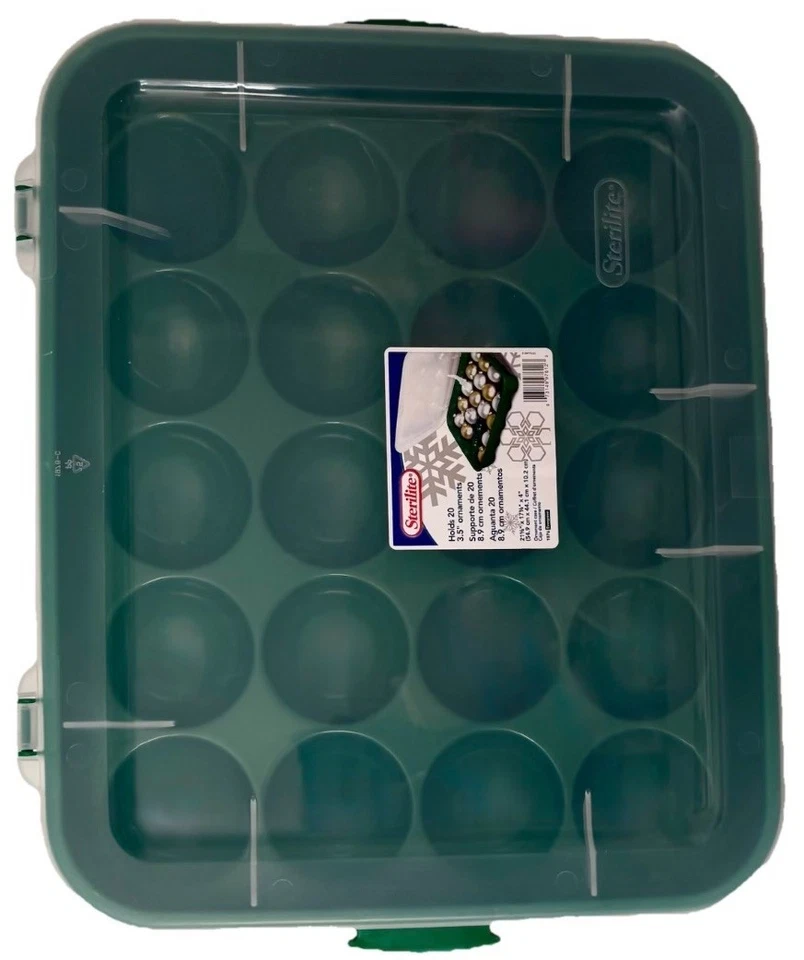 Sterilite Christmas Holiday Ornament Storage Boxes Cases Set Lot Of 2 - Image 3 of 3