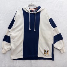 Disney Store Mickey Embroidered Blue  White Hoodie Vintage Oversized Sz XL