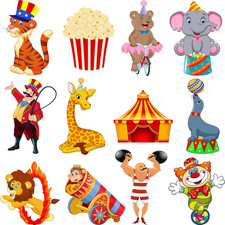 24 Pcs Carnival Cutouts Circus Party Decorations
