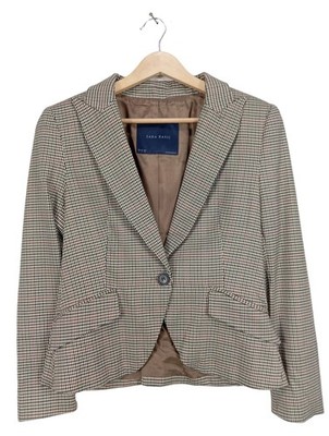 ZARA BASIC Klassischer Blazer Damen Blazer Gr. DE 38 weiß-schwarz Business-Look
