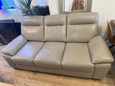 3 Seater Leather Sofa Recliner Beige – Dismantles for Transport