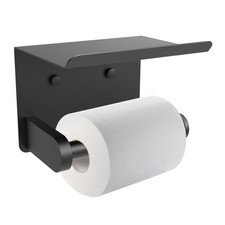 Toilet Paper Holder with Shelf Adhesive or Screw Bathroom Toilet Paper Roll H...
