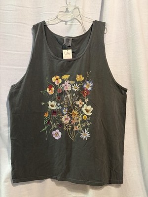 Comfort Colors Women s Graphic Print Tank 2XL Floral 