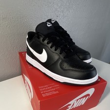 Nike Court Borough Low 2 Black White Unisex youth Sneakers Leather Size 7