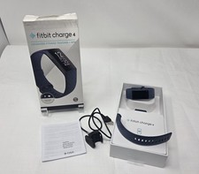 Fitbit Charge 4 Fitness Activity Tracker Storm Blue/Black w/Small Large Bands