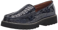 Donald Pliner Women's HOPE Loafers, Slip-On Shoes, Dark Blue 5.5
