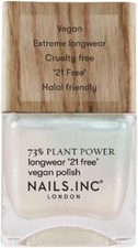 Nails Inc Plant Power Nail Polish, Glowing Somewhere, White Shimmer, 73% Plant-