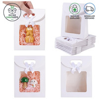 GeschenktüTen Kraftpapier Weiß Mit Klarsichtfenster 24 StüCk Wiederverwendbar
