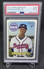 2018 Topps Heritage Ronald Acuna Jr. RC Rookie #580 Braves PSA 9