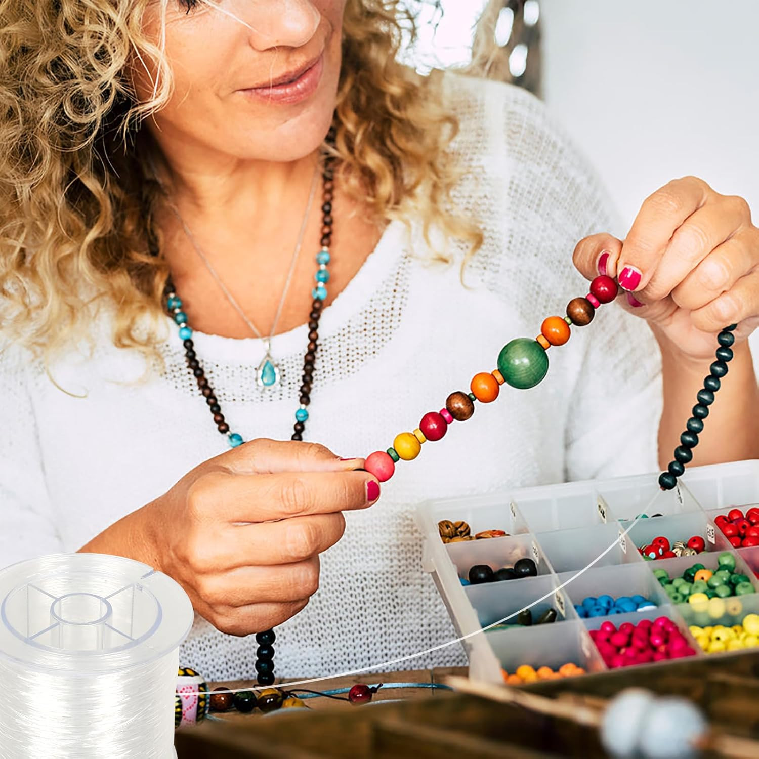 String Elastic Stretchy Cord Bracelet Rolls Bracelets 0.8 mm 607 Feet Elastic St