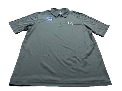 Camisa de golf Majestic MLB Kansas City Royals 1/4 cremallera manga corta. Hombre XL. Gris. - Imagen 2 de 12