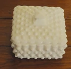Vintage Fenton Milk Glass Hobnail Square Candy Dish With Lid