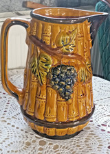Pichet BARBOTINE ancien vintage FRUITS  broc cruche pot d'eau