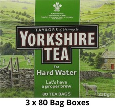 3 x 80 Box of Yorkshire Tea for Hard Water (240 bags in total) – SHORT BBE 10/26
