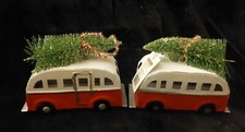 Volkswagen Van Christmas ornament with Tree Decorations 5" lot of 2