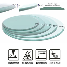 Round Tempered Glass Table Top 1/4'' 1/2'' 2/5" Thick Round Beveled Polished