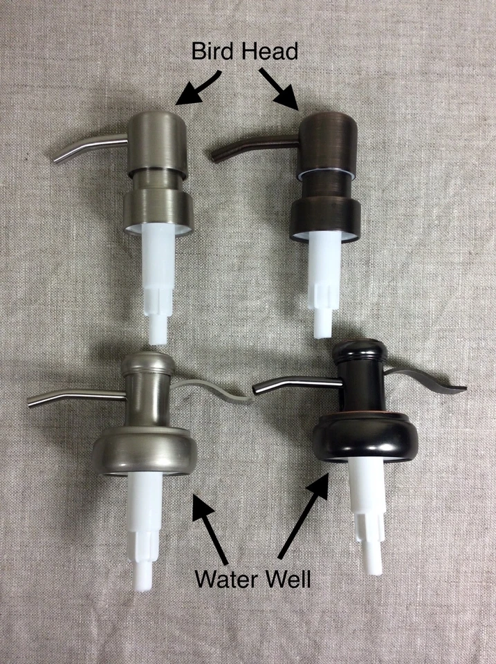 Dispensador de bomba de jabón de vidrio marrón de 32 onzas decoración de bronce boticario de granja plateado Foto 4 de 4