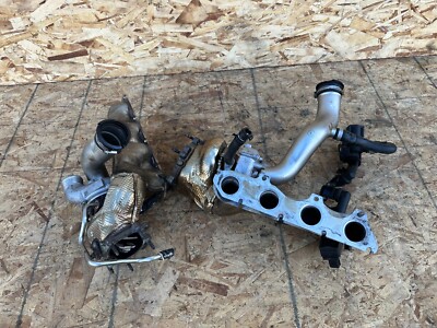 TURBOCHARGER TURBO TURBOS SET  WITH MANIFOLD OEM  35K 14-18 AUDI S8 RS7