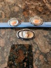 Sterling earrings and brooch blister pearl set screw back earrings pre 1950 — photo 1
