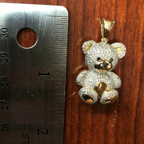 10k Yellow Teddy Bear Cute Pendant For Baby And Girls, 1.05ct Women's Pendant - 第 3/6 張圖片
