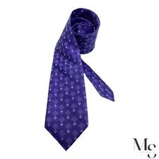DAVID DONAHUE Blue Geometric Luxury Silk Tie Hand Made In USA W: 3.25" EX CON
