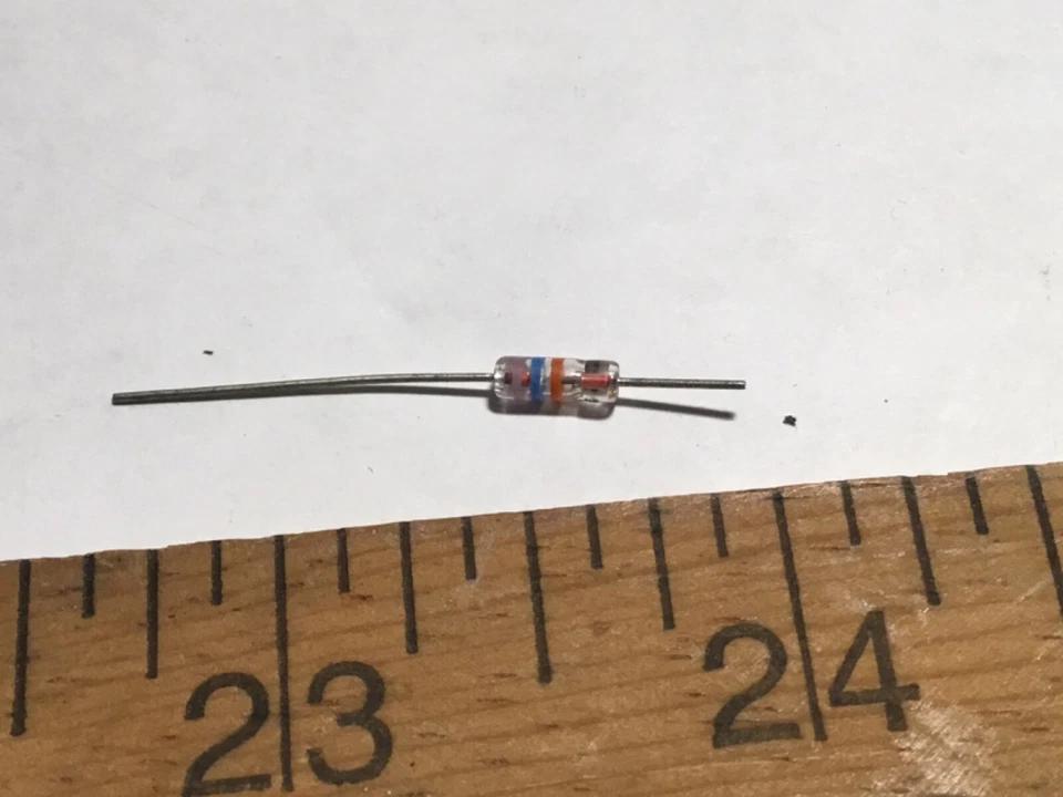 3X 76k ohm 20% Glass vacuum sealed wire wound resistors vintage new nos 76-k - Image 2 of 3