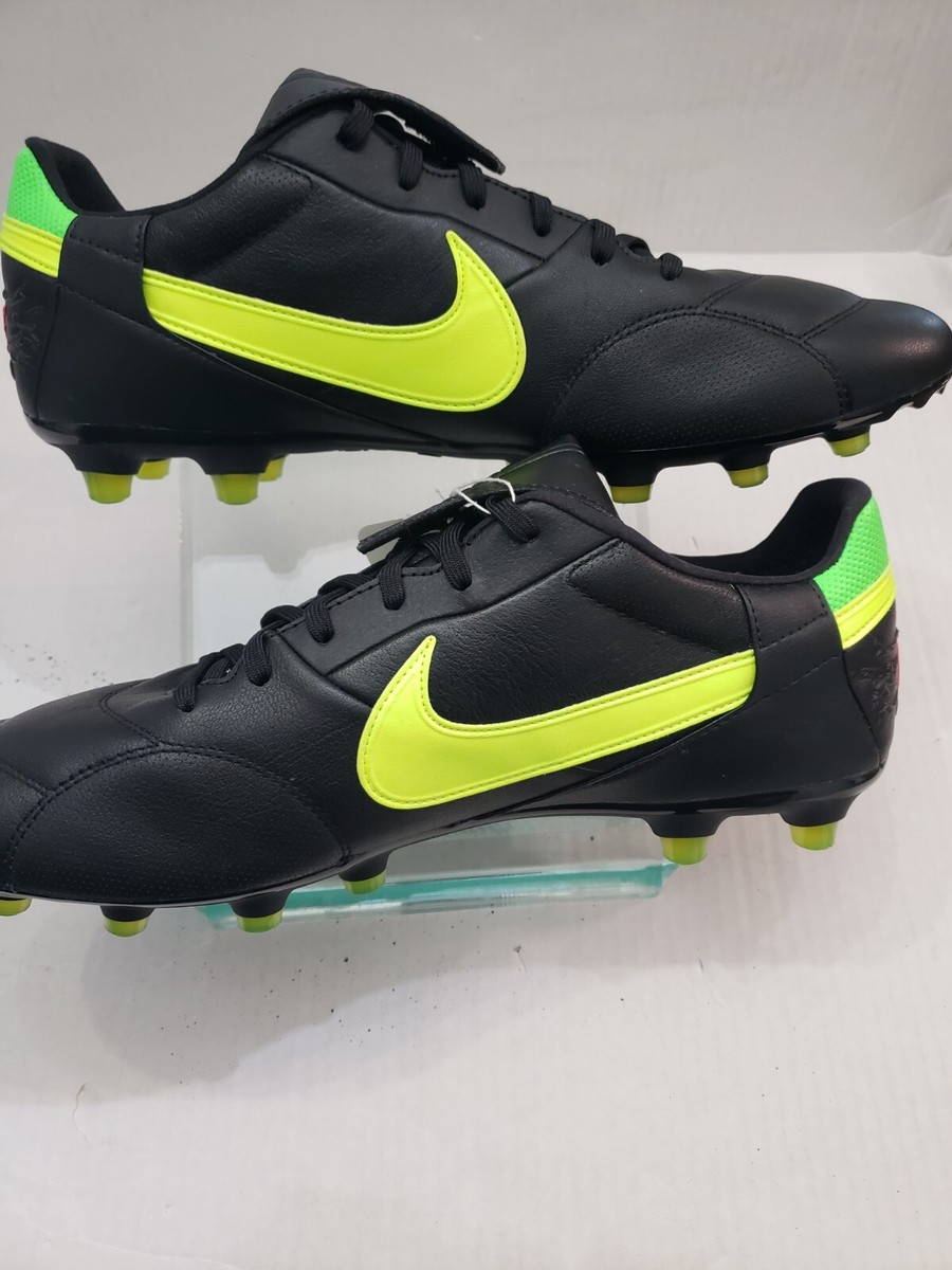 NEW Nike Premier 3 FG Leather Soccer Cleats Black/Volt HM0265-008
