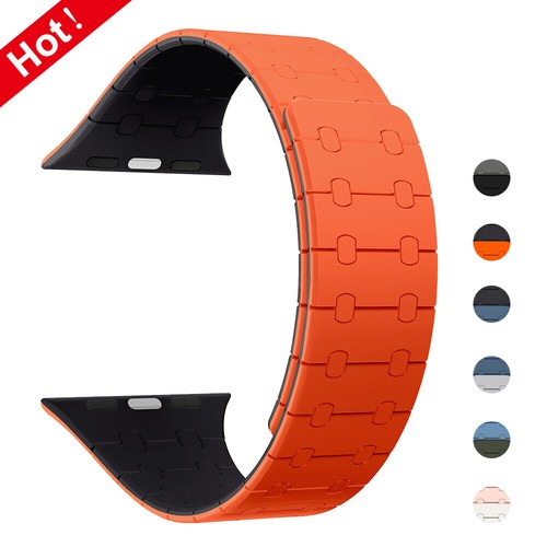 Silikonowy pasek magnetyczny do Apple Watch Band Ultra 49mm IWatch Series 10 9 8 7 6