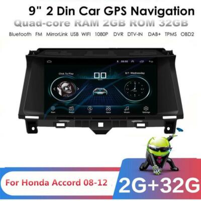 For 08-12 Accord 8th w Canbus 9'' Android 9.1 Radio Stereo GPS Navigation 2G+32G
