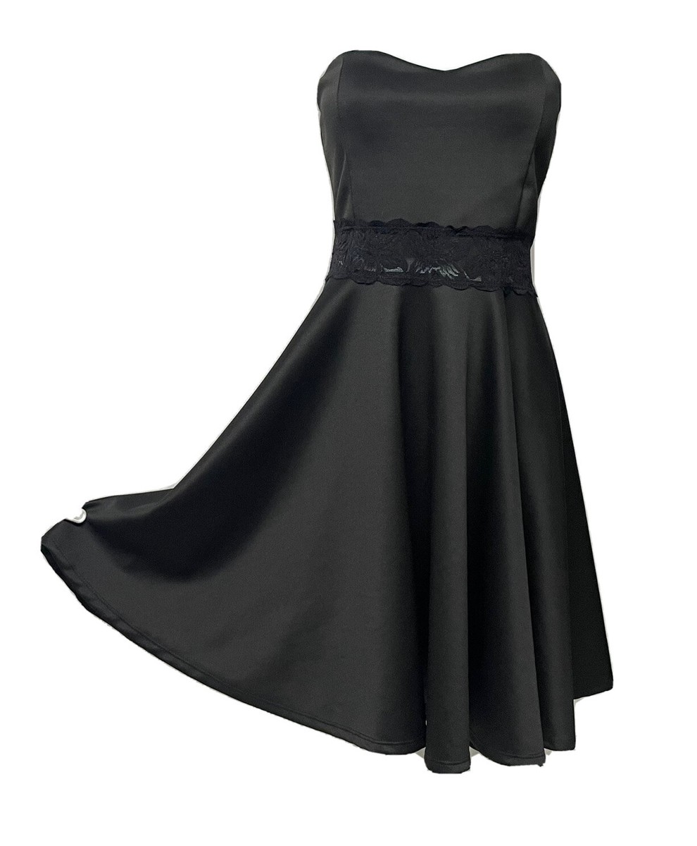slim fit dress slacks Black Strapless Fit & Flare Dress