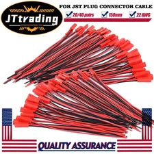 20/40 pairs for JST Plug Male &Female Connector 150mm Wire Cable RC Lipo Battery