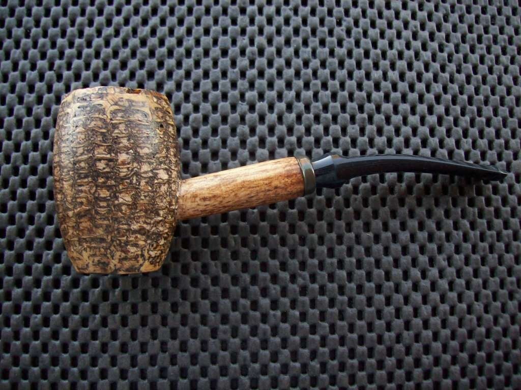 Missouri Meerschaum Corn Cob Pipe Country Gentleman Bent Black Danish Stem