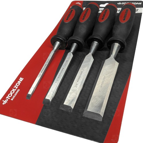 Carpenters Wood Chisel Set. 4 Wood 
