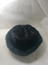 Winter Black Faux Fur Fuzzy Bucket Hat Fluffy Warm Hat